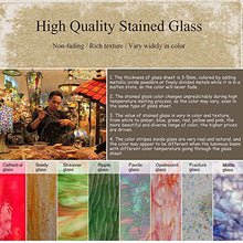 Load image into Gallery viewer, Bieye L10641 Baroque Tiffany Style Stained Glass Table Lamp Night Light with 12 inches Wide Lampshade Metal Base for Bedside Living Room Bedroom, Brown, 18-inch Tall
