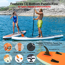 Load image into Gallery viewer, SereneLife Inflatable Stand Up Paddle Board (6 Inches Thick) with Premium SUP Accessories &amp; Carry Bag | Wide Stance, Bottom Fin for Paddling, Surf Control, Non-Slip Deck | Youth &amp; Adult Standing Boat
