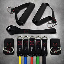 Load image into Gallery viewer, TheFitLife Exercise Resistance Bands with Handles - 5 Fitness Workout Bands Stackable up to 110 lbs, Training Tubes with Large Handles, Ankle Straps, Door Anchor Attachment, Carry Bag and Bonus eBook
