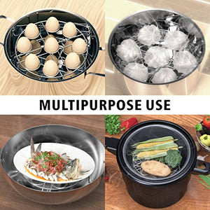 Egg Steamer Rack, Packism Steaming Rack Fit 6,8Qt Instant Pot Accessories Air Fryer Ninja Foodi, Cook 18 Eggs, Stainless Steel Kitchen Trivet Stackable Steaming Holder Pressure Cooker Accessories