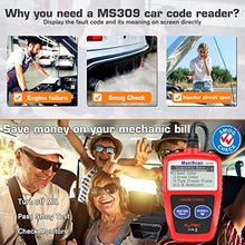 Load image into Gallery viewer, Autel MS309 Universal OBD2 Scanner Check Engine Fault Code Reader, Read Codes Clear Codes, View Freeze Frame Data, I/M Readiness Smog Check CAN Diagnostic Scan Tool
