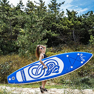 FunWater SUP Inflatable Stand Up Paddle Board 10'x31''x6'' Ultra-Light Inflatable Paddleboard with ISUP Accessories,Fins,Adjustable Paddle, Pump,Backpack, Leash, Waterproof Phone Bag,Kayak Seat