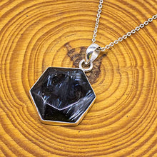 Load image into Gallery viewer, Natural Nuummite Star Gemstone Pendant, 925 Sterling Silver Pendant, Blue Nuummite Cabochon Pendant, Gift Pendant For Her, Sale
