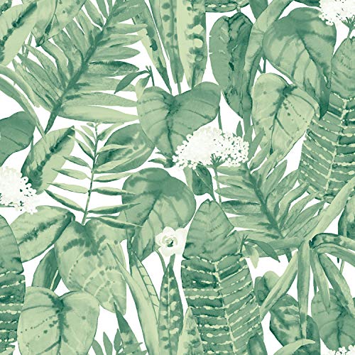 Load image into Gallery viewer, Tempaper Jungle Green Tropical Removable Peel and Stick Wallpaper, 20.5 in X 16.5 ft, Made in the USA