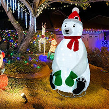 Load image into Gallery viewer, Lulu Home Christmas Collapsible Polar Bear Decoration, 6 Ft 200 LED Christmas Lighted Polar Bear Ornaments with Clear Lights, Plug-in Christmas Light Up Polar Bear Indoor Outdoor Yard Holiday Decor
