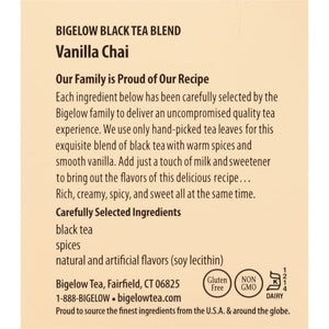 Bigelow Vanilla Chai Black Tea, Caffeinated, 20 Count (Pack of 6), 120 Total Tea Bags