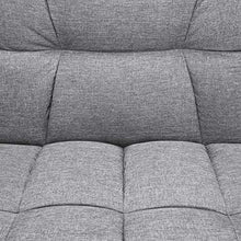 Load image into Gallery viewer, Best Choice Products Convertible Linen Fabric Tufted Split-Back Plush Futon Sofa Furniture for Living Room, w/ 2 Pillows, Wood Frame, Metal Legs - Dark Grey
