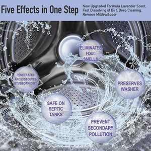 HIWILL Washing Machine Cleaner Effervescent Tablets, Solid Washer Deep Cleaning Tablet, Triple Decontamination Remover with Natural Biological Formula, for Front Load and Top Load Washers 26 Count