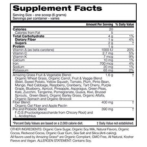 Amazing Grass Kidz Superfood: Organic Greens, Fruits, Veggies, Beet Root Powder & Probiotics for Healthy Kids, Outrageous Chocolate, 30 Servings, 6.35 Ounce (Pack of 1)