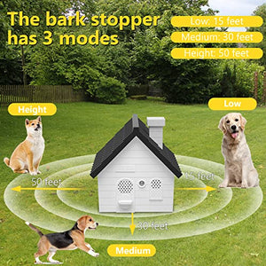 AODA Anti Barking Device,Ultrasonic Dog Barking Control Devices Dog Training Tools, Waterproof Bark Box with 4 Modes and 50 Ft Range, Safe for Human & Dogs