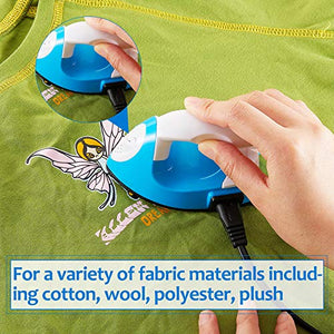 Mini Craft Iron Mini Heat Press Mini Iron Portable Handy Heat Press Small Iron with Charging Base Accessories for Beads Patch Clothes DIY T-Shirts Shoes Heat Transfer Vinyl Projects (Blue)