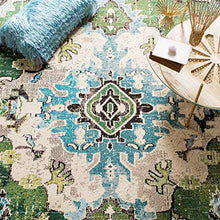 Load image into Gallery viewer, Safavieh Monaco Collection MNC243F Boho Chic Medallion Distressed Area Rug, 8' x 10', Forest Green/Light Blue
