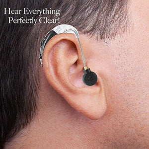 Behind The Ear Sound Amplifier - BTE Hearing Ear Amplification Device and Digital Sound Enhancer PSAD for The Hard of Hearing, Noise Reducing Feature, Black, by MEDca