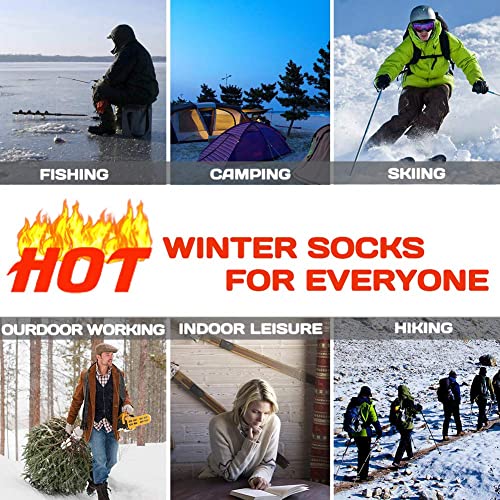 Load image into Gallery viewer, Hissox 2Pack Fleece Lined Thick Cold Weather Women Insulated Thermal Socks & Mens Womens Warm Fur Lined Thick Slipper Gripper Socks