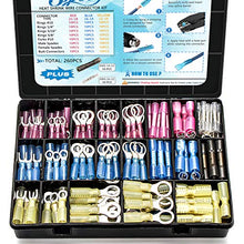 Load image into Gallery viewer, 260 PCS Heat Shrink Wire Connectors Sopoby Electrical Terminals Kit Waterproof Marine Crimp Connector Assortment - Ring Fork Spade Butt Splices
