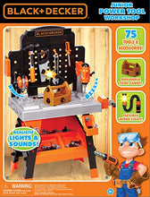 Load image into Gallery viewer, BLACK + DECKER Power Tool Workshop - Play Toy Workbench for Kids with Drill, Miter Saw and Working Flashlight - Build Your Own Tool Box – 75 Realistic Toy Tools and Accessories
