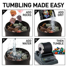 Load image into Gallery viewer, NATIONAL GEOGRAPHIC Hobby Rock Tumbler Kit - Rock Polisher for Kids &amp; Adults, Noise-Reduced Barrel, Grit, 2.5 Pounds Raw Gemstone &amp; Jasper Mix, Great STEM Hobby Kit

