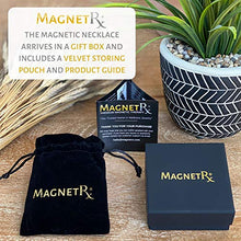 Load image into Gallery viewer, MagnetRX® Titanium Magnetic Therapy Necklace - Natural Pain Relief for Neck Arthritis, Back, Shoulder Pain, Headache and Migraine Relief Magnetic Necklace (Black, 21.5 Inches)
