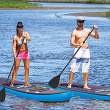 Load image into Gallery viewer, Goplus Inflatable Stand up Paddle Board Surfboard SUP Board with Adjustable Paddle Carry Bag Manual Pump Repair Kit Removable Fin for All Skill Levels, 6&quot; Thick (Purple, 11FT)
