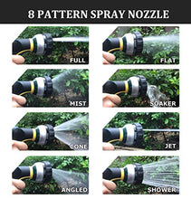 Load image into Gallery viewer, TheFitLife Flexible and Expandable Garden Hose - Strongest Triple Latex Core with 3/4&quot; Solid Brass Fittings Free 8 Function Spray Nozzle, Easy Storage Kink Free Water Hose (50 FT)
