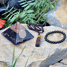 Load image into Gallery viewer, Orgone Pyramid Pendant | Emf Protection Positive Energy Generator | 3 in 1 Black Tourmaline Chakra Bracelet Orgonite Pyramid Pendant for Chakra Balance Deep Meditation Inner Mind Healing Empowerment
