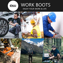 Load image into Gallery viewer, OUXX Work Boots for Men, Waterproof Steel Toe YKK Zipper Non-Slip Rubber Leather Shoes, Puncture-Proof, Breathable, Comfortable(Black, OX020, US 7.5)
