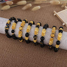 Load image into Gallery viewer, YADOCA 8 Pcs Pi Xiu Pi Yao Bracelets Set for Men Women Feng Shui Obsidian Bead Dragon Good Lucky Wealthy Bracelet Feng Shui Jewelry Adjustable Elastic
