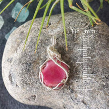 Load image into Gallery viewer, Raw Pink Real Ruby Crystal Pendant Necklace - 18 Inch Sterling Silver - July Genuine Birthstone Birthday Women's Jewelry Vintage Gift Idea
