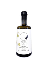 Load image into Gallery viewer, PURA olea PREMIUM Organic Extra Virgin Olive Oil, First Harvest, Cold Pressed, Unfiltered, Small Estate Sourced, Very High in Polyphenols and Fruity Taste 16.9 FL. OZ. (500 mL)
