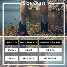 Load image into Gallery viewer, Time May Tell Mens Merino Wool Hiking Cushion Socks Pack (2Brown,Light grey,Dark grey(4 pairs), US Size 5~9)
