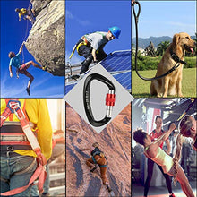 Load image into Gallery viewer, XINDA Screwgate Locking Carabiner Clip - Professional Rock Climbing Carabiner Screw Lock,Heavy Duty Carabiners for Climbing,Mountaineer,Hammock,Camping,Outdoor Equipment (5 pcs Black)
