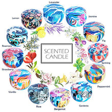 Load image into Gallery viewer, YYCH Gift Package Scented Candles Lemon, Fig, Lavender, Spring Fresh,Rose ，Jasmine，Vanilla，Bergamot，Strawberry, Peppermint, Rosemary, Gardenia Natural Soy Wax Portable Travel Tin Candle,Set of 12

