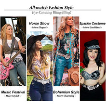 Load image into Gallery viewer, Rhinestone Belt for Women SUOSDEY Western Cowgirl Bling Studded Leather Belt for Jeans Pants,golden,M
