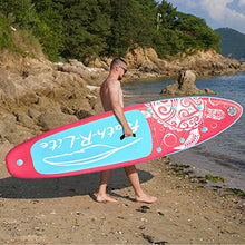 Load image into Gallery viewer, FEATH-R-LITE Inflatable Stand Up Paddle Board 10'6''x30''x6'' Ultra-Light (18.9lbs) ISUP with Paddleboard Accessories,Fins,Adjustable Paddle, Pump,Backpack, Leash, Waterproof Phone Bag (Pink) (Pink)
