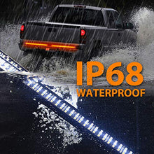Load image into Gallery viewer, SS VISION Aluminum Triple Row Tailgate Light Bar- Bright LED Chips, Waterproof Plug-and-Play with 4-Way Flat Connector Wire, Red Brake, Sequential Turn signal, Strobe Light for Trucks Trailers
