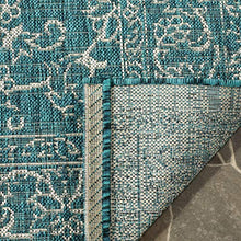 Load image into Gallery viewer, Safavieh Courtyard Collection CY8680-37221 Turquoise Indoor/ Outdoor Area Rug (4' x 5'7")
