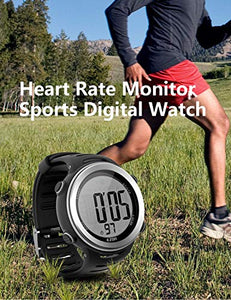 EZON Heart Rate Monitor and Chest Strap,Exercise Heart Rate Monitor,Sports Watch with HRM,Waterproof,Stopwatch,Hourly Chime T007