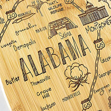Load image into Gallery viewer, Totally Bamboo Destination Alabama State Shaped Bamboo Serving and Cutting Board, Includes Hang Tie for Wall Display
