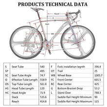 Load image into Gallery viewer, Eurobike Road Bikes EURXC550 21 Speed 54 cm Frame Road Bicycle 700C 3-Spoke Wheels Dual Disc Brake Bike Blackwhite
