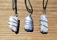 Load image into Gallery viewer, [A&amp;S Crystals] KYANITE Spiral Wrapped Tumbled Stone Pendant Gemstone
