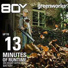 Load image into Gallery viewer, Greenworks Pro 80V (180 MPH / 610 CFM) Cordless Backpack Leaf Blower, 2.5Ah Battery and Charger Included BPB80L2510
