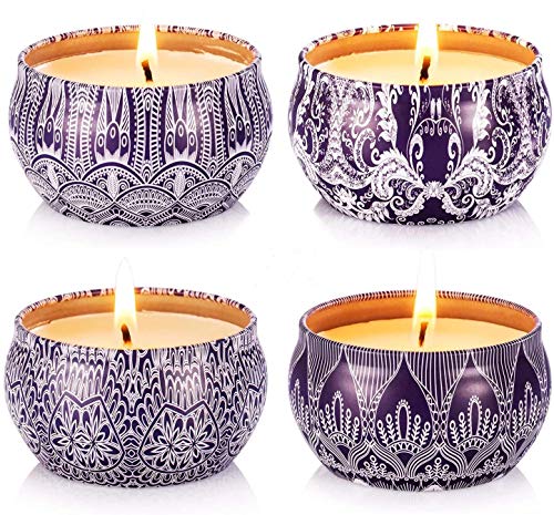 Load image into Gallery viewer, Hausware Scented Candles Set of 4 Pack,4X4.4 oz Vanilla Lavender Lemon Apple &Cinnamon,Candle Scented for Gift Set, Birthday,Father's Day & Mother's Day