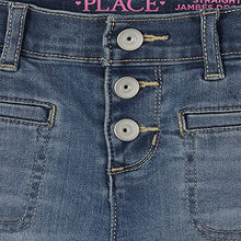 Load image into Gallery viewer, The Children's Place Girls' Button Front Straight Jeans, TALULA WASH, 6
