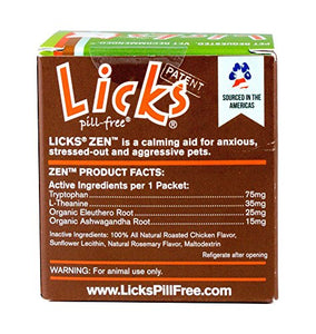 Licks - Zen Cat Calming - Cat Anxiety Relief- Cat Calming- LiquiPaks - 30 Use