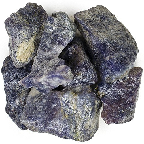 Hypnotic Gems Materials: 1 lb Bulk Rough Iolite Stones from India - Raw Natural Crystals for Cabbing, Tumbling, Lapidary, Polishing, Wire Wrapping, Wicca & Reiki Crystal Healing