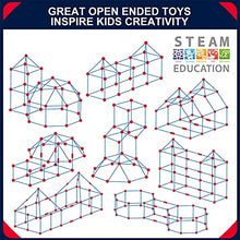 Load image into Gallery viewer, OleFun Fort Building Kit for Kids Age 4,5,6,7,8+Year old Boys &amp; Girls, 120 pcs Forts Builder Creative STEM Toy for Castles, Tunnels, Play Tent, Rocket Indoor &amp; Outdoor- Ideal Christmas &amp; Birthday Gift
