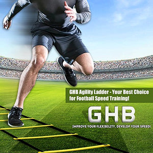 GHB Pro Agility Ladder Agility Training Ladder Speed 12 Rung 20ft with Carrying Bag