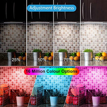 Load image into Gallery viewer, RGB Under Cabinet Lights Plug in, 3 PCS 12 Inch Under Cabinet Lighting Kit, Closet Lights with Smart APP Remote &amp; Adapter, Dimmable Under Counter Lights for Kitchen, Shelf, Workbench, Desk, Bookcase
