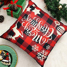 Load image into Gallery viewer, Bieyaaso Christmas Pillow Covers 18x18 Set of 4 for Home Decor. Christmas Buffalo Plaid Retro Truck Throw Pillow Cases CushionDecor Winter Holiday Christmas Farmhouse Decor Pillows Throw Pillow Covers
