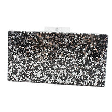 Load image into Gallery viewer, Black Acrylic Clutch Bags Glitter Purse Perspex Bag Handbags for Women (BLACK)
